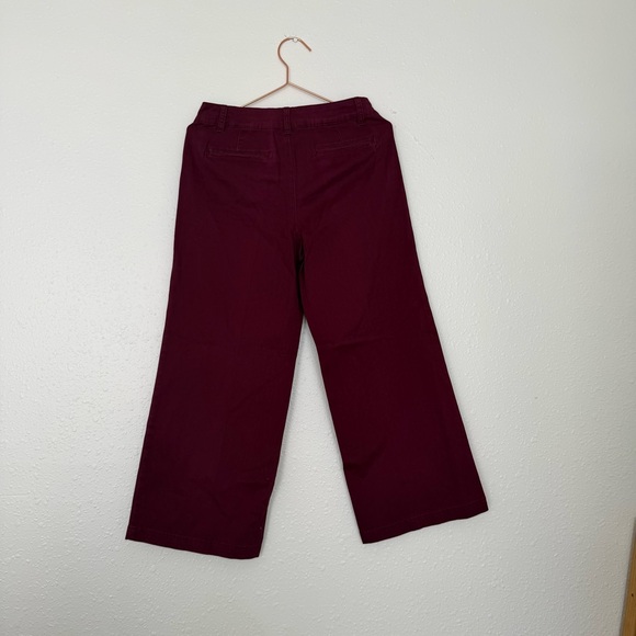 a.n.a Deep Red wide leg crop six 2 nwt - Picture 3 of 7